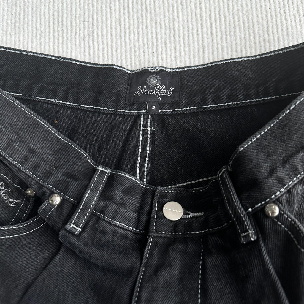 Broken P Denim Jeans Shorts