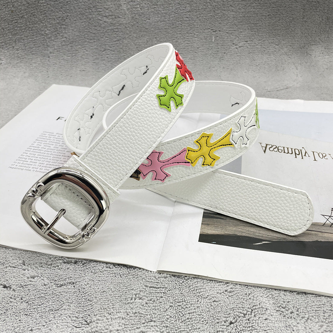 Chh Chrome Heart Belt Embroidery Belt Male