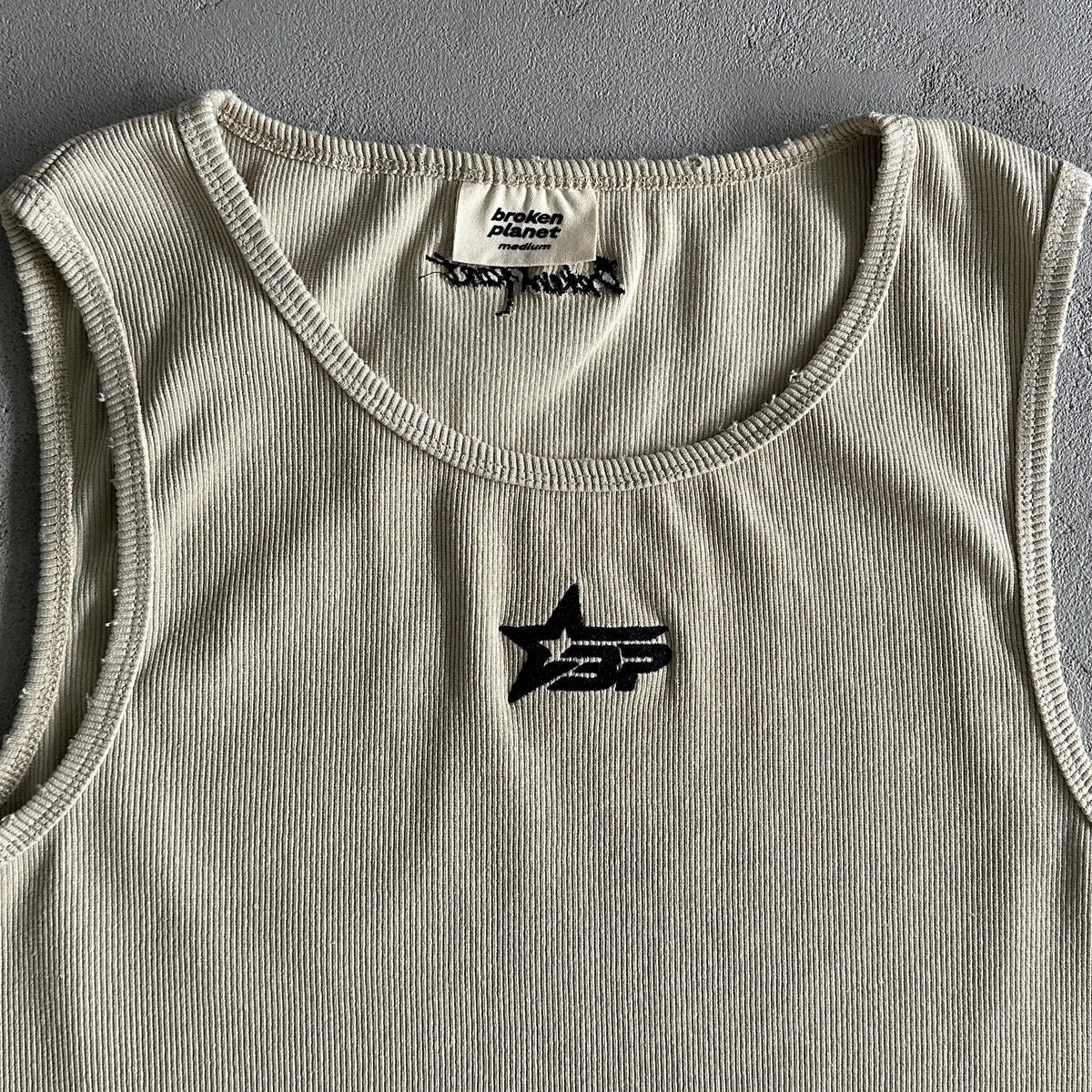 Broken P Mens Washed Ribbde Tank Top